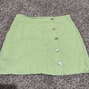 Stylish Green Button-Up Skirt